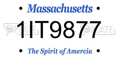 1IT9877 Massachusetts License Plate