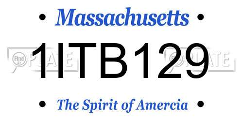 1ITB129 Massachusetts License Plate