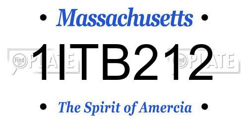1ITB212 Massachusetts License Plate