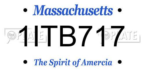 1ITB717 Massachusetts License Plate