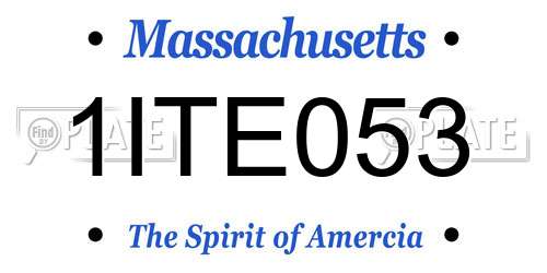 1ITE053 Massachusetts License Plate