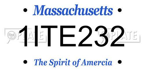 1ITE232 Massachusetts License Plate