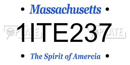 1ITE237 Massachusetts License Plate