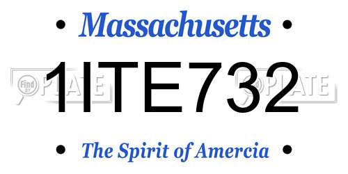 1ITE732 Massachusetts License Plate