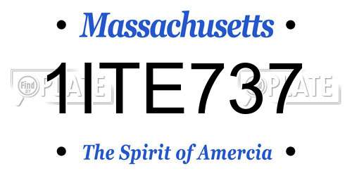 1ITE737 Massachusetts License Plate