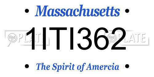 1ITI362 Massachusetts License Plate
