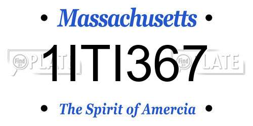 1ITI367 Massachusetts License Plate