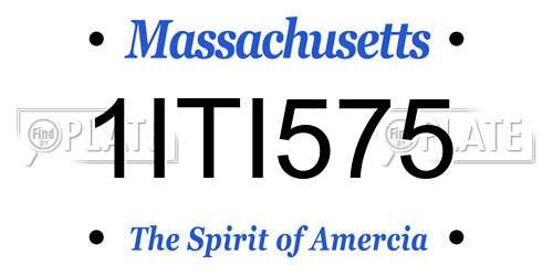 1ITI575 Massachusetts License Plate