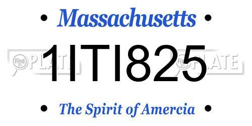 1ITI825 Massachusetts License Plate