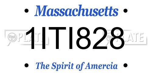 1ITI828 Massachusetts License Plate