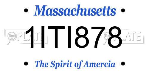 1ITI878 Massachusetts License Plate