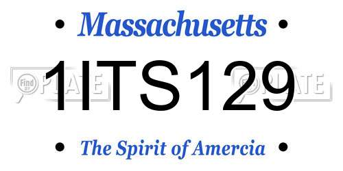 1ITS129 Massachusetts License Plate