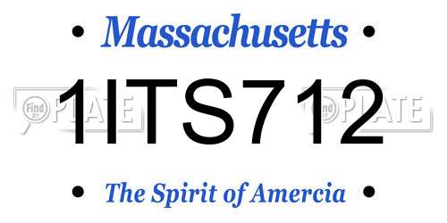 1ITS712 Massachusetts License Plate