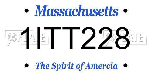 1ITT228 Massachusetts License Plate