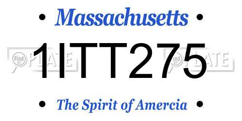 1ITT275 Massachusetts License Plate