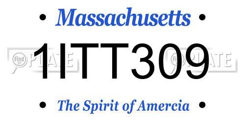 1ITT309 Massachusetts License Plate
