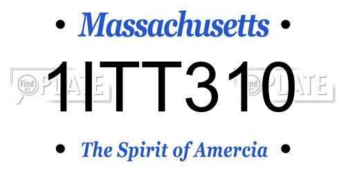 1ITT310 Massachusetts License Plate