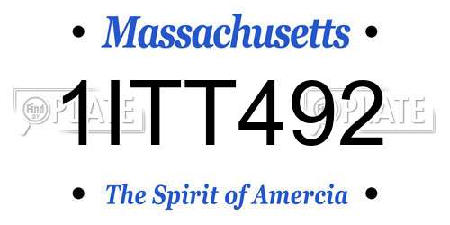 1ITT492 Massachusetts License Plate