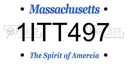 1ITT497 Massachusetts License Plate