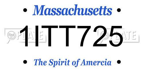 1ITT725 Massachusetts License Plate