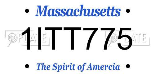 1ITT775 Massachusetts License Plate