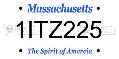 1ITZ225 Massachusetts License Plate