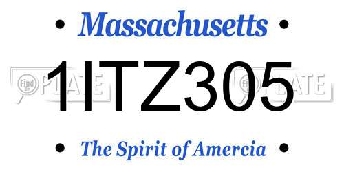1ITZ305 Massachusetts License Plate
