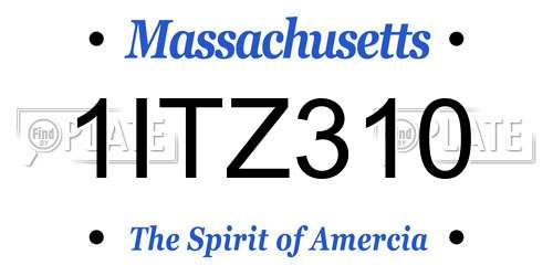 1ITZ310 Massachusetts License Plate