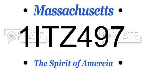 1ITZ497 Massachusetts License Plate