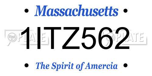 1ITZ562 Massachusetts License Plate