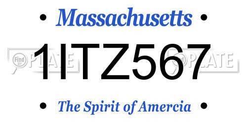 1ITZ567 Massachusetts License Plate