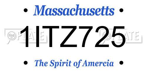 1ITZ725 Massachusetts License Plate