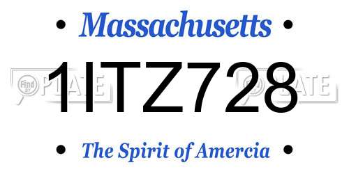 1ITZ728 Massachusetts License Plate
