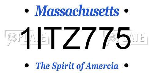 1ITZ775 Massachusetts License Plate