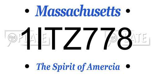 1ITZ778 Massachusetts License Plate