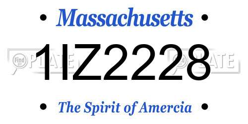 1IZ2228 Massachusetts License Plate