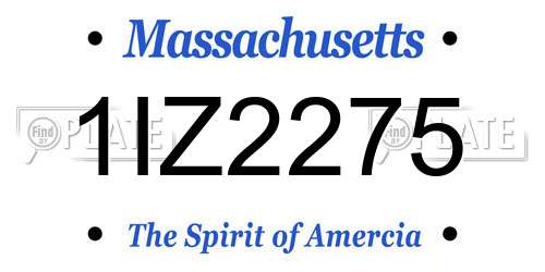 1IZ2275 Massachusetts License Plate