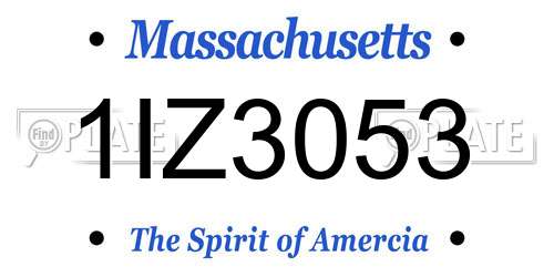 1IZ3053 Massachusetts License Plate