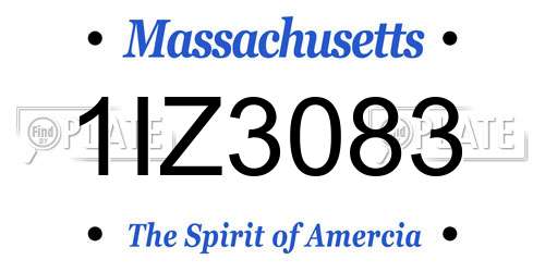 1IZ3083 Massachusetts License Plate
