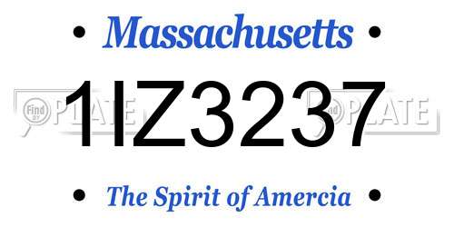 1IZ3237 Massachusetts License Plate