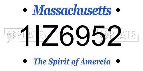 1IZ6952 Massachusetts License Plate