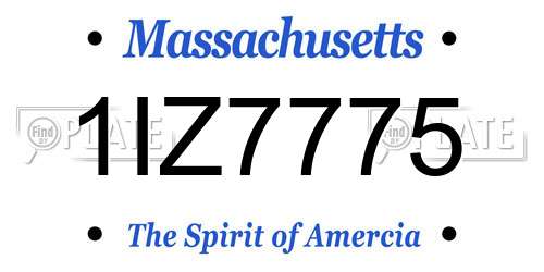1IZ7775 Massachusetts License Plate