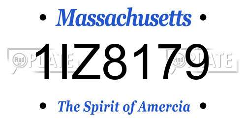 1IZ8179 Massachusetts License Plate