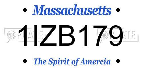 1IZB179 Massachusetts License Plate