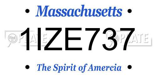 1IZE737 Massachusetts License Plate