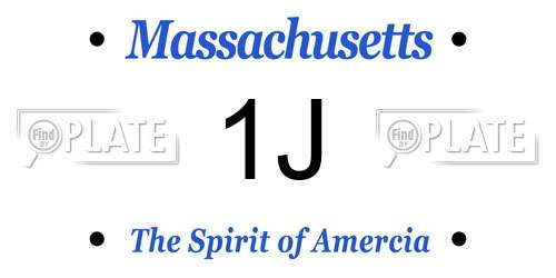 1J Massachusetts License Plate