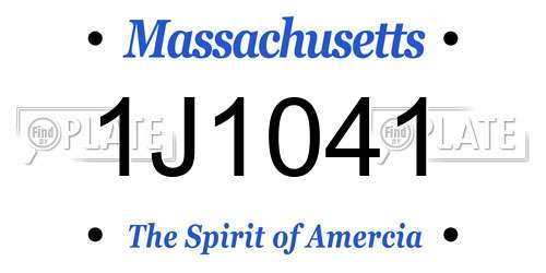 1J1041 Massachusetts License Plate