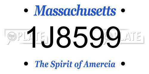1J8599 Massachusetts License Plate