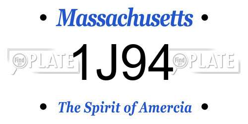 1J94 Massachusetts License Plate