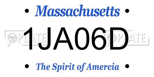 1JA06D Massachusetts License Plate